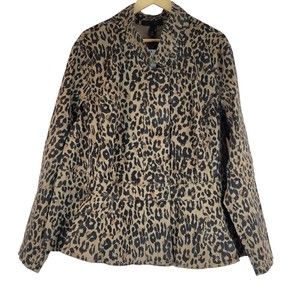 Lane Bryant Women's size 28 Animal Print Zip Front Peplum Hemline Jacket NWT $90